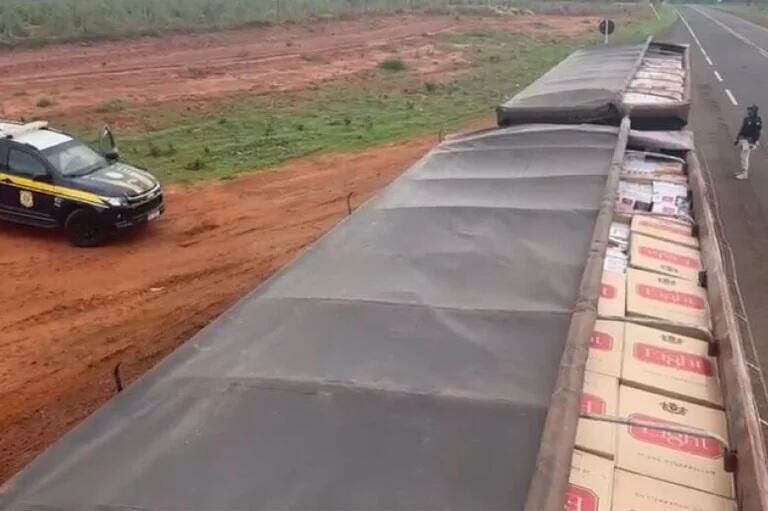 Imagem de compartilhamento para o artigo PRF apreende 350 mil maços de cigarros contrabandeados em Paranaíba da MS Todo dia